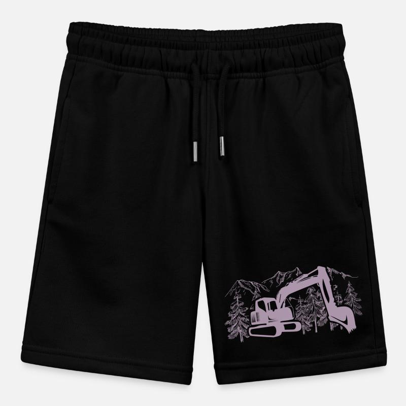 Excavator Silhouette Construction Equipment Operator Work Stanley/Stella MINI BOLTER Organic Teen Jogging Shorts