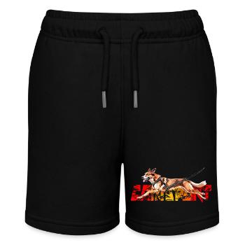 Hund in Aktion Canicross - Stanley/Stella Teenager Bio-Joggingshorts MINI BOLTER - Schwarz - Vorne