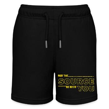 Möge die Quelle bei dir sein – Geek Tee - Stanley/Stella Teenager Bio-Joggingshorts MINI BOLTER - Schwarz - Vorne