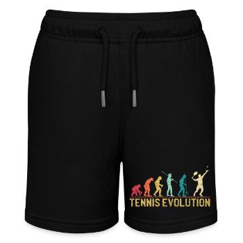 Tennis Evolution Evolution Grafikdesign - Stanley/Stella Teenager Bio-Joggingshorts MINI BOLTER - Schwarz - Vorne