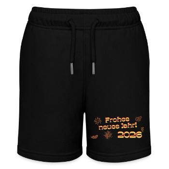 Happy New Year 2026 text red golden decorative - Stanley/Stella MINI BOLTER Organic Teen Jogging Shorts - black - Front