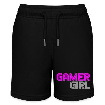 Gamer Girl - Computer - PC - Zocken - Stanley/Stella Teenager Bio-Joggingshorts MINI BOLTER - Schwarz - Vorne