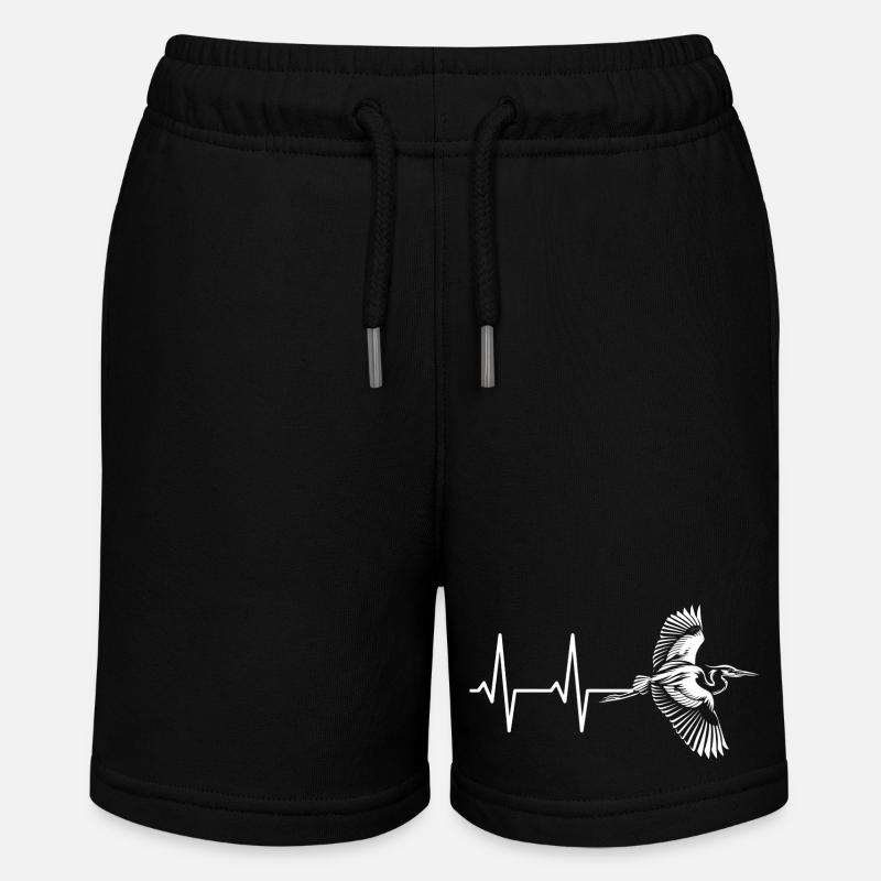 Oiseau dans le design de battement de cœur - Short bio MINI BOLTER Stanley/Stella Ado - noir