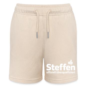 Steffen officially overqualified - Stanley/Stella MINI BOLTER Organic Teen Jogging Shorts - soft Ecru - Front