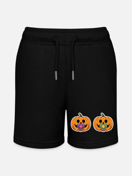Pumpkin pacifier grimaces - Stanley/Stella MINI BOLTER Organic Teen Jogging Shorts - black