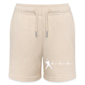 Baseball EKG Herzschlag Baseballschläger - Stanley/Stella Teenager Bio-Joggingshorts MINI BOLTER - Natur - Vorne