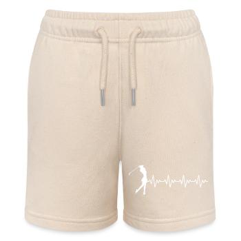 Golf Golferin Golfschlag EKG Herzschlag - Stanley/Stella Teenager Bio-Joggingshorts MINI BOLTER - Natur - Vorne