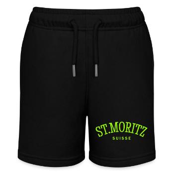 St. Moritz - Suisse - Schweiz - Swiss - Stanley/Stella Teenager Bio-Joggingshorts MINI BOLTER - Schwarz - Vorne