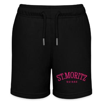 St. Moritz - Suisse - Schweiz - Swiss - Stanley/Stella Teenager Bio-Joggingshorts MINI BOLTER - Schwarz - Vorne