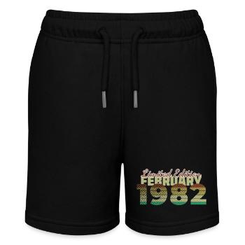 44th Birthday Limited Edition (SCR) 02/1982 - Stanley/Stella MINI BOLTER Organic Teen Jogging Shorts - black - Front