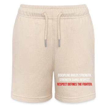 Fight Forge: Discipline & Strength Fighter Quote - Stanley/Stella Teenager Bio-Joggingshorts MINI BOLTER - Natur - Vorne