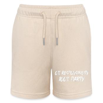 0% Verantwortung 100% Party - Stanley/Stella Teenager Bio-Joggingshorts MINI BOLTER - Natur - Vorne