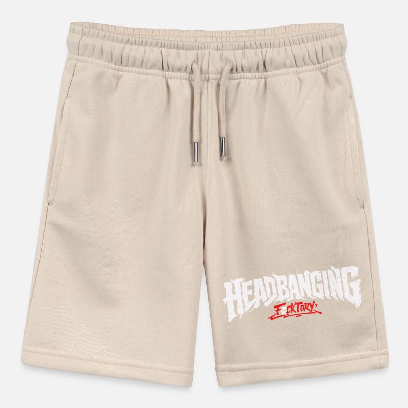 Headbanging logo white Stanley/Stella MINI BOLTER Organic Teen Jogging Shorts