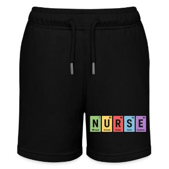 Nurse Blockdesign Elementfarben - Stanley/Stella Teenager Bio-Joggingshorts MINI BOLTER - Schwarz - Vorne