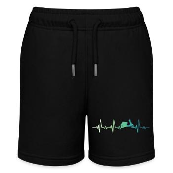 Scooter-Herzschlag-Mopedroller - Stanley/Stella Teenager Bio-Joggingshorts MINI BOLTER - Schwarz - Vorne
