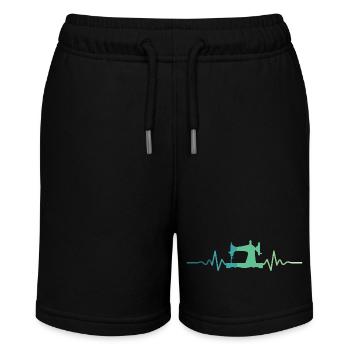 Nähmaschinen Herzschlag-Nähen - Stanley/Stella Teenager Bio-Joggingshorts MINI BOLTER - Schwarz - Vorne