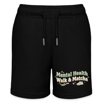 Matcha Walk Tee Spaziergang Trend Grüntee - Stanley/Stella Teenager Bio-Joggingshorts MINI BOLTER - Schwarz - Vorne
