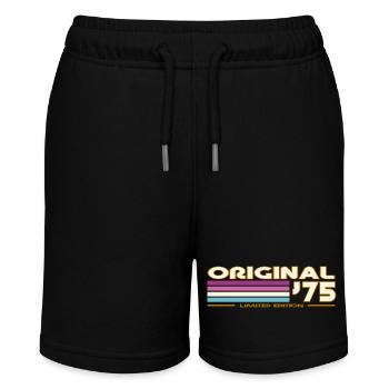 Originale 75er Vintage-Streifen - Stanley/Stella Teenager Bio-Joggingshorts MINI BOLTER - Schwarz - Vorne