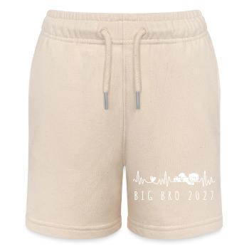 Big Bro 2027 Baby Heartbeat Pregnancy Announcement - Stanley/Stella MINI BOLTER Organic Teen Jogging Shorts - soft Ecru - Front