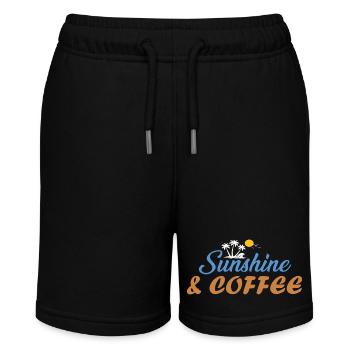 Sunshine & Coffee Beach Vibes Summer Sun Gifted - Stanley/Stella MINI BOLTER Organic Teen Jogging Shorts - black - Front