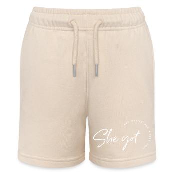 She Got Hustle - Stanley/Stella MINI BOLTER Organic Teen Jogging Shorts - soft Ecru - Front