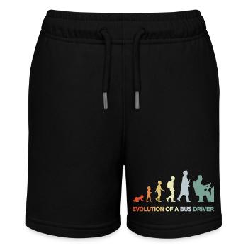 Baby zum Busfahrer Evolution - Stanley/Stella Teenager Bio-Joggingshorts MINI BOLTER - Schwarz - Vorne