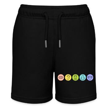 Fünf Sinne, Sinnesorgane, Medizin - Stanley/Stella Teenager Bio-Joggingshorts MINI BOLTER - Schwarz - Vorne