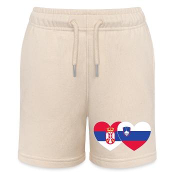 Serbie Slovénie Drapeau Coeur - Short bio MINI BOLTER Stanley/Stella Ado - écru doux - Devant