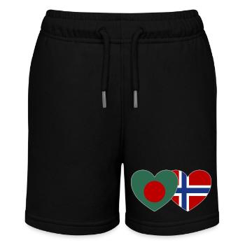 Bangladesh Norway Flag Heart - Stanley/Stella MINI BOLTER Organic Teen Jogging Shorts - black - Front
