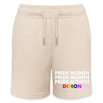 pride month demon - Stanley/Stella MINI BOLTER Organic Teen Jogging Shorts - soft Ecru - Front