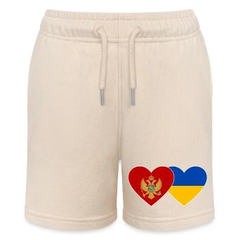 Montenegro Ukraine Flagge - Stanley/Stella Teenager Bio-Joggingshorts MINI BOLTER - Natur - Vorne