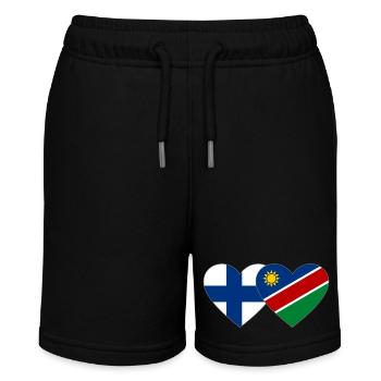 Finland Namibia Flag Heart - Stanley/Stella MINI BOLTER Organic Teen Jogging Shorts - black - Front