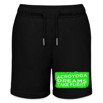 yoga happy strength training body positivity fun - Stanley/Stella Teenager Bio-Joggingshorts MINI BOLTER - Schwarz - Vorne
