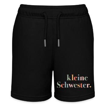Kleine Schwester – Geschenk zur Geburt für Babys - Stanley/Stella Teenager Bio-Joggingshorts MINI BOLTER - Schwarz - Vorne