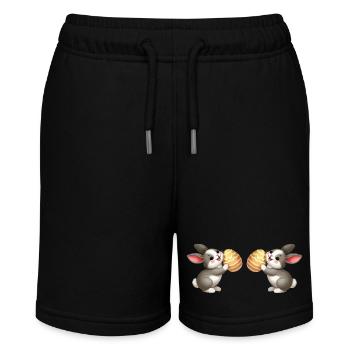 hase kaninchen ostern 2 - Stanley/Stella Teenager Bio-Joggingshorts MINI BOLTER - Schwarz - Vorne