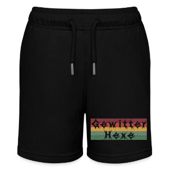 Gewitterhexe (bunt) - Stanley/Stella Teenager Bio-Joggingshorts MINI BOLTER - Schwarz - Vorne