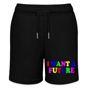 I want a future - Stanley/Stella Teenager Bio-Joggingshorts MINI BOLTER - Schwarz - Vorne