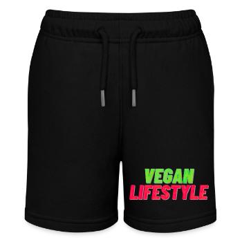 Vegan Lifestyle Veganer Lebensstil Vegetarier - Stanley/Stella Teenager Bio-Joggingshorts MINI BOLTER - Schwarz - Vorne