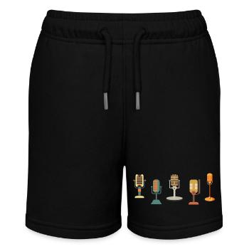 Vintage Retro Microphone - Stanley/Stella MINI BOLTER Organic Teen Jogging Shorts - black - Front