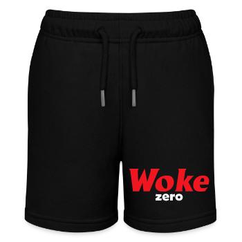 WOKE ZERO Ironisches Anti Wroke - Stanley/Stella Teenager Bio-Joggingshorts MINI BOLTER - Schwarz - Vorne