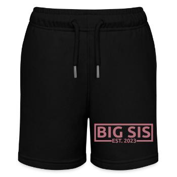 Big Sis Est. 2023 Schwangerschaft zur Big Sister befördert - Stanley/Stella Teenager Bio-Joggingshorts MINI BOLTER - Schwarz - Vorne
