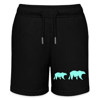 Eisbären - Stanley/Stella Teenager Bio-Joggingshorts MINI BOLTER - Schwarz - Vorne
