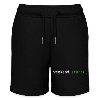 Start ins Wochenende - Stanley/Stella Teenager Bio-Joggingshorts MINI BOLTER - Schwarz - Vorne