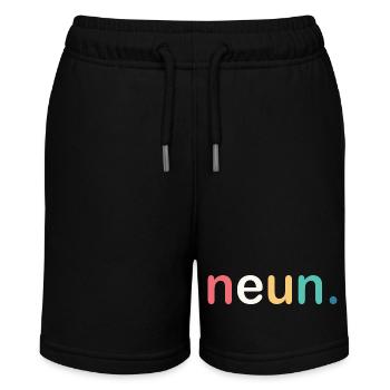 9. Geburtstag Geschenk Neun - Stanley/Stella Teenager Bio-Joggingshorts MINI BOLTER - Schwarz - Vorne