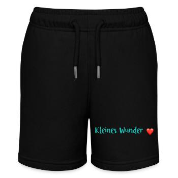 Babysprüche - Schwanger - Stanley/Stella Teenager Bio-Joggingshorts MINI BOLTER - Schwarz - Vorne