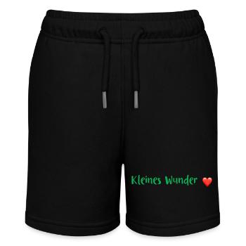Babysprüche - schwanger - Stanley/Stella Teenager Bio-Joggingshorts MINI BOLTER - Schwarz - Vorne