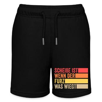Shit Is When The Fart Weighs What - Stanley/Stella MINI BOLTER Organic Teen Jogging Shorts - black - Front
