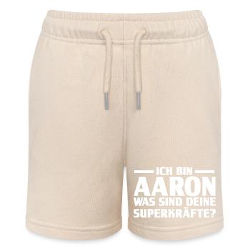 First name Aaron - Stanley/Stella MINI BOLTER Organic Teen Jogging Shorts - soft Ecru - Front