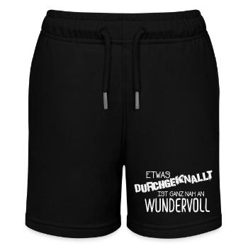 Etwas duchgeknallt ist ganz nah an wundervoll. - Stanley/Stella Teenager Bio-Joggingshorts MINI BOLTER - Schwarz - Vorne