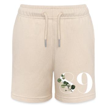 Nummer 89 Blumengrün - 89. Blumengeburtstag - Stanley/Stella Teenager Bio-Joggingshorts MINI BOLTER - Natur - Vorne